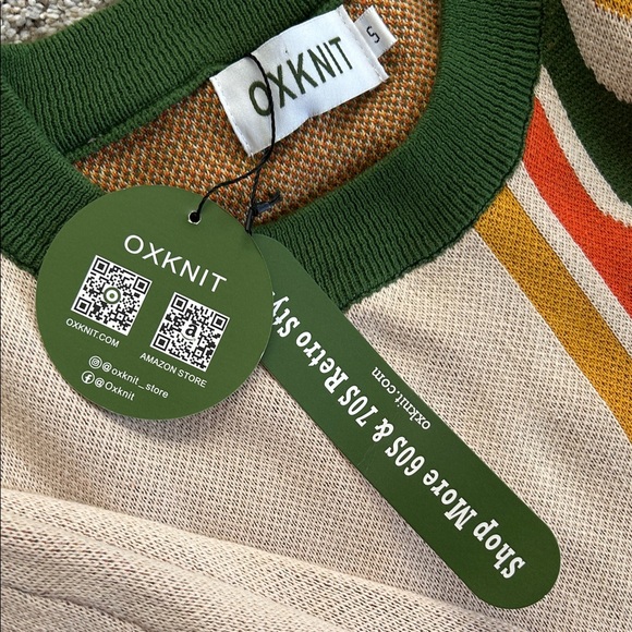 OXKNIT WOMEN’S RETRO-INSPIRED KNIT SET WITH BOLD GEOMETRIC GRAPHIC small - Picture 11 of 14